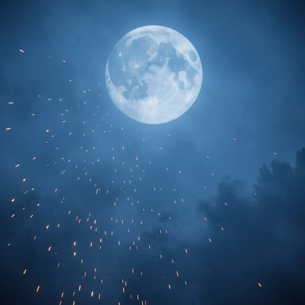 Cool moonlit blue lighting