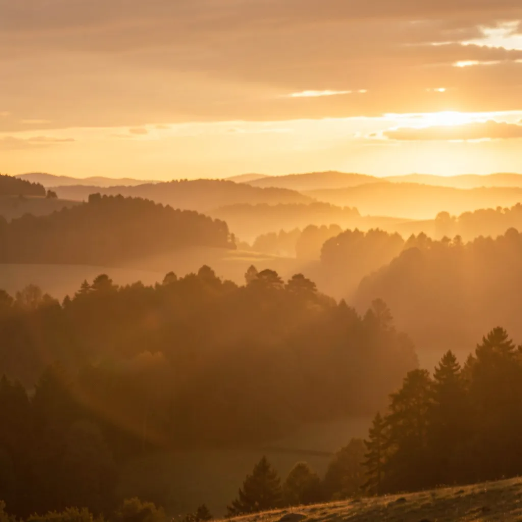 Warm golden hour lighting